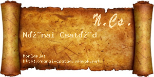 Nánai Csatád névjegykártya